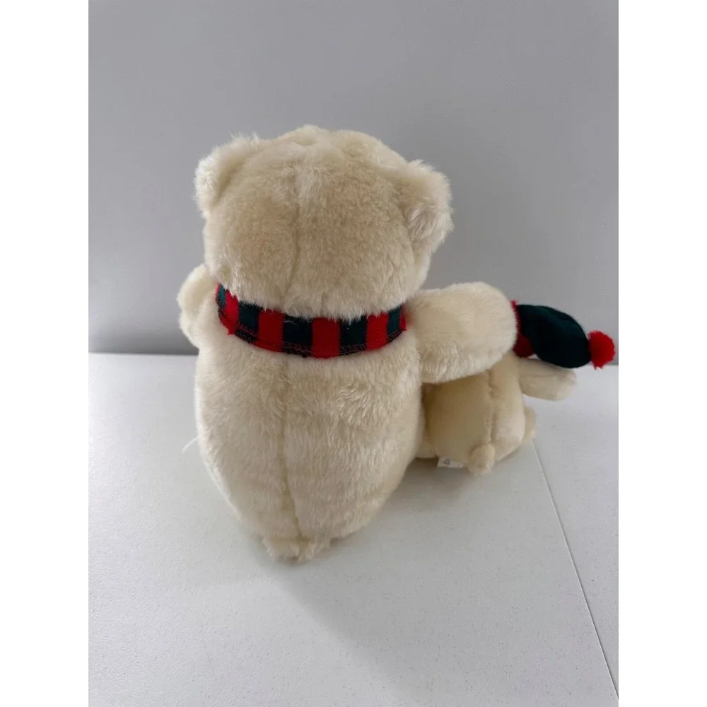 Kids Preferred Polar Bear Mama Baby Plush Set Scarf Hat Christmas 12